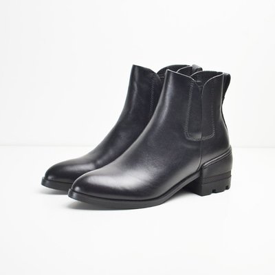 定叔dingshoes欧范尖头粗跟切尔西靴女短靴高跟靴子Chelsea boots