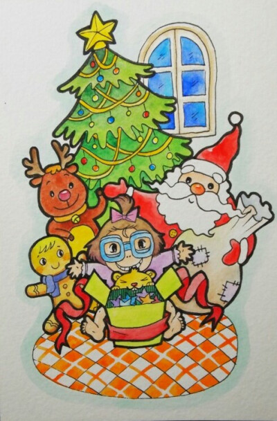 儿童画～趣味圣诞节