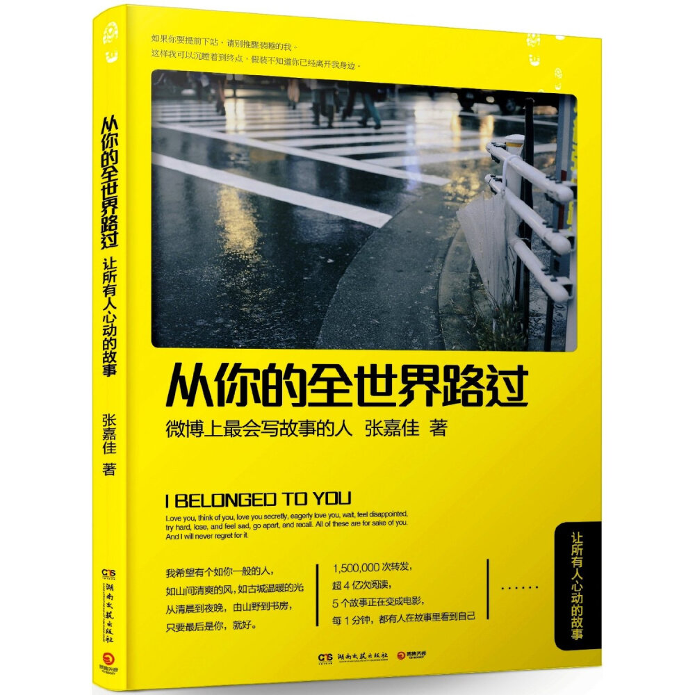 《从你的全世界路过》 是作者张嘉佳以自己在微博上所讲的33个真实的爱情故事而总结编著成的爱情小说。
读过睡前故事的人会知道，这是一本纷杂凌乱的书。像朋友在深夜跟你在叙述，叙述他走过的千山万水。那么多篇章，有温暖的，有明亮的，有落单的，有疯狂的，有无聊的，有胡说八道的。当你辗转失眠时，当你需要安慰时，当你等待列车时，当你赖床慵懒时，当你饭后困顿时，应该都能找到一章合适的。
《从你的全世界路过》是本一定会让你笑出声来流下泪来的书。