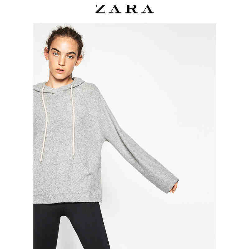 秋冬折扣 ZARA 女装 运动系列 柔软触感连帽运动衫 05039281803-tmall.com天猫