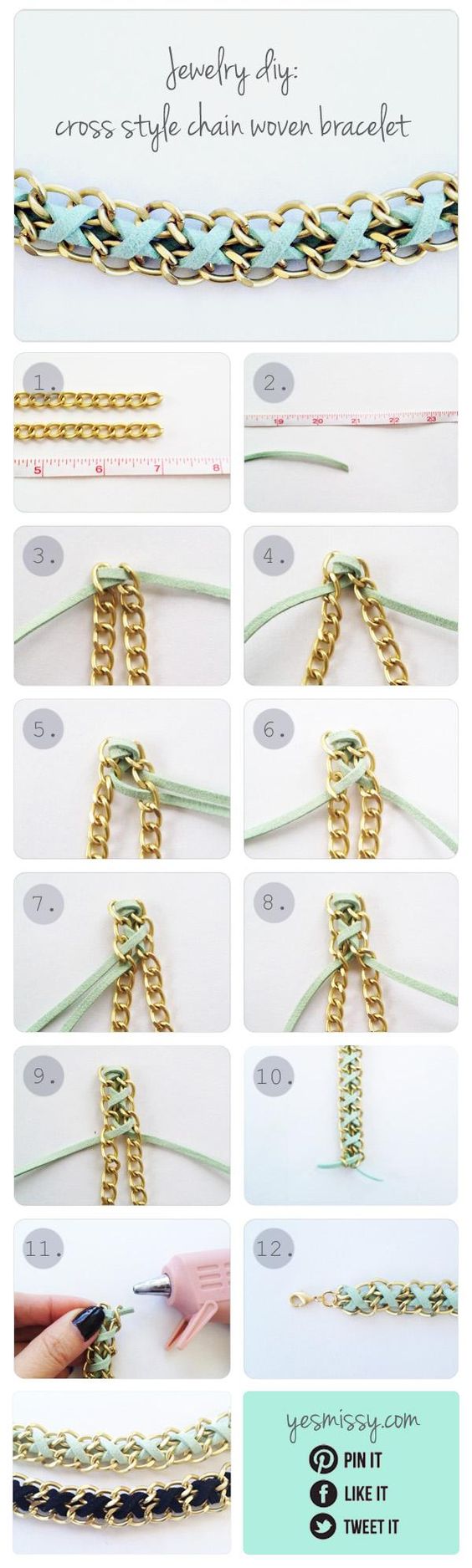 DIY Tutorial: DIY Friendship Bracelet / DIY Bracelet: Cross Style Chain Woven Bracelet - Bead&Cord: