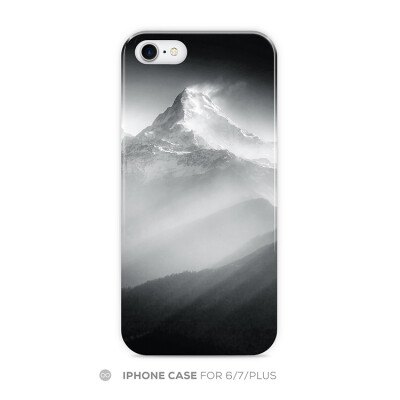 喜马拉雅山脉黑白文艺苹果7 6s手机壳iphone7 6plus保护套全包软