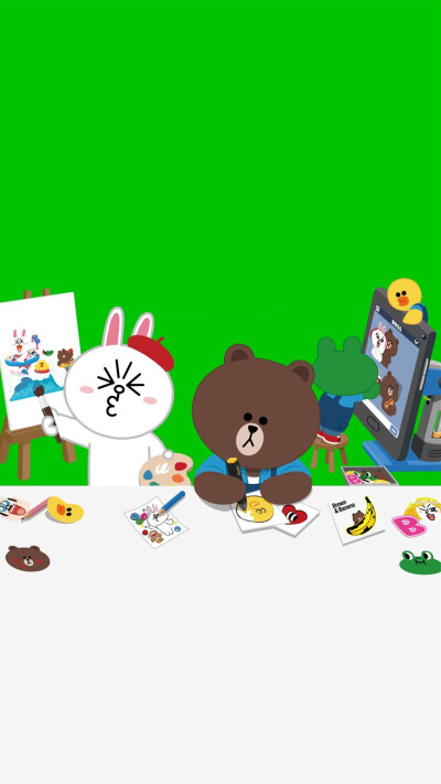 iPhone 壁纸 LINE cony brown 可妮 布朗 莎莉 熊大