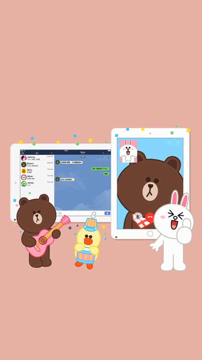 iPhone 壁纸 LINE cony brown 可妮 布朗 莎莉 熊大