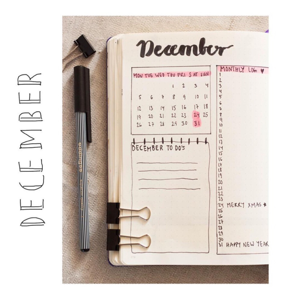 From ins id: bulletjournal.inspiration Monthly log