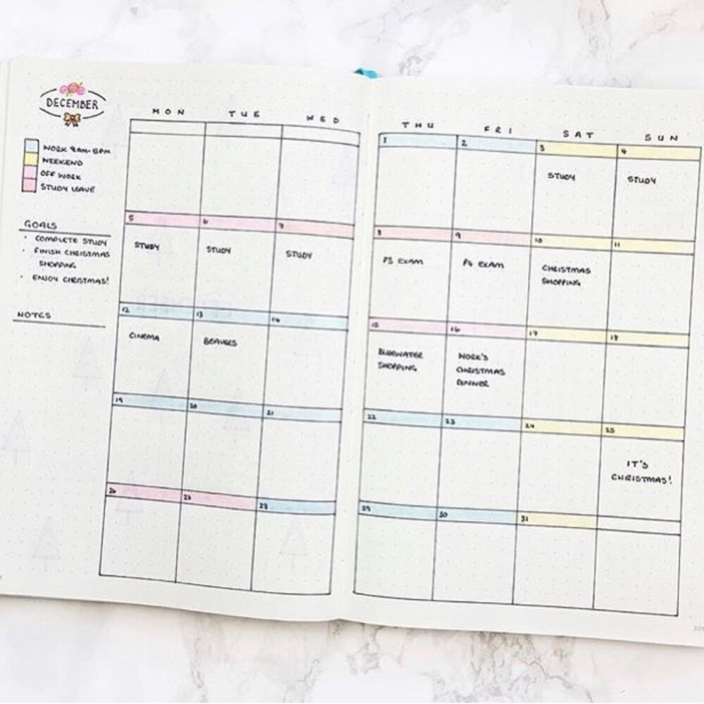 From ins id: bulletjournalers. Monthly log