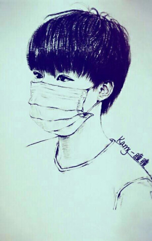 王俊凯手绘图。「cr.karry 瞳瞳」