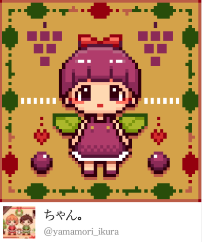 Twitter上分享的像素画 作者见图下方，来源dotpict