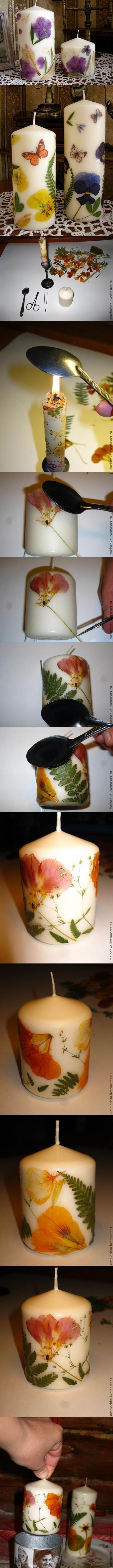 DIY Decoupaged Candle with Dried Flower-zIyMD-图片