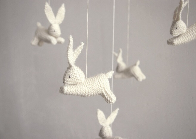 knitted bunnies mobile-2QwND-图片