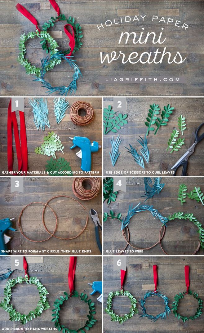 DIY Mini Paper Holiday Wreaths Tutorial MichaelsMakers Lia Griffith: -DE5Zj-图片