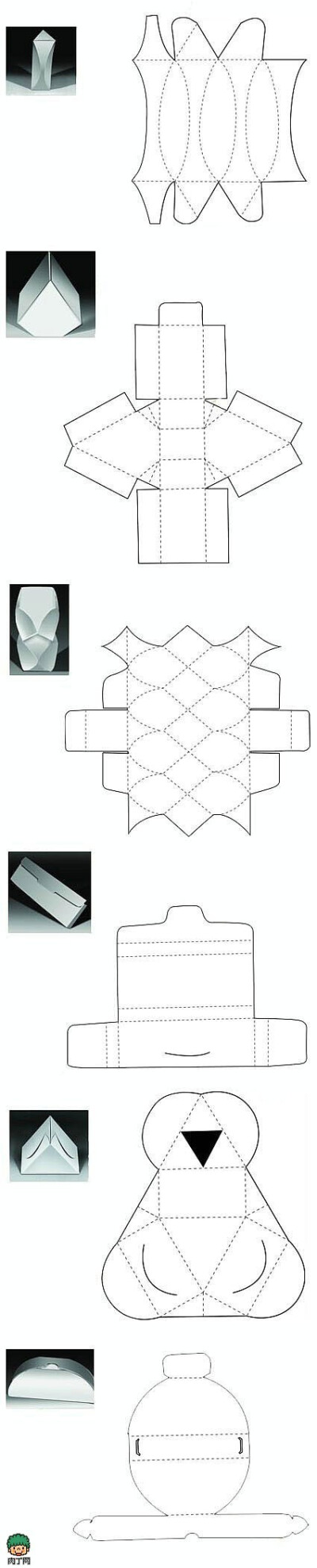 9种包装盒展开图 刀模模切设计图-DIwNj-图片
