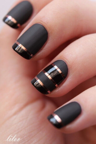 #美甲# #彩妆# #教程# 关注shabalaka 17 Perfect Nail Designs With Striping Tape-DcyOW-图片