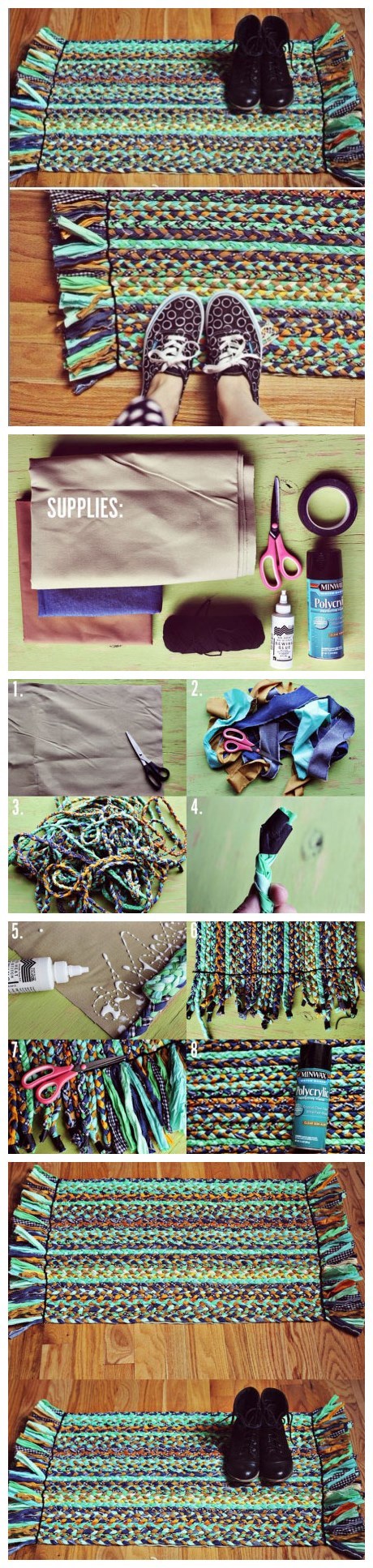 变废为宝：旧布条轻松DIY超美地毯-mVmZT-图片