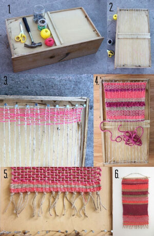 DIY wall hanging: I really like this for some reason. Using sparkly yarn & incorporating other things of interest, like glass beads, etc, would be fun. (P.s. links to a cute blog).-DdiMT-图片