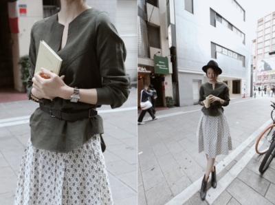 [Benjamin V blouse (khaki)]-jc4Ym-图片