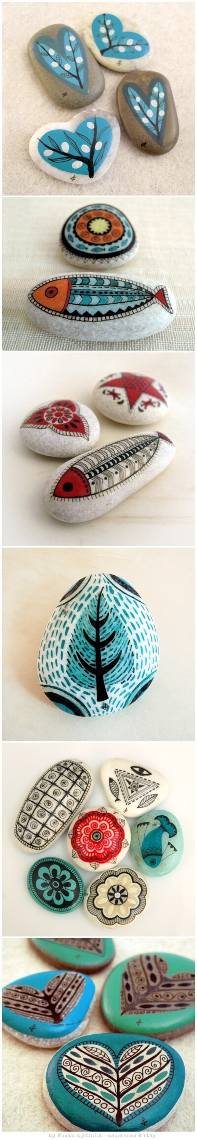 "Blue Valentine" - handpainted stones of the north Aegean Sea by ZEUSTONES-TY1Zm-图片