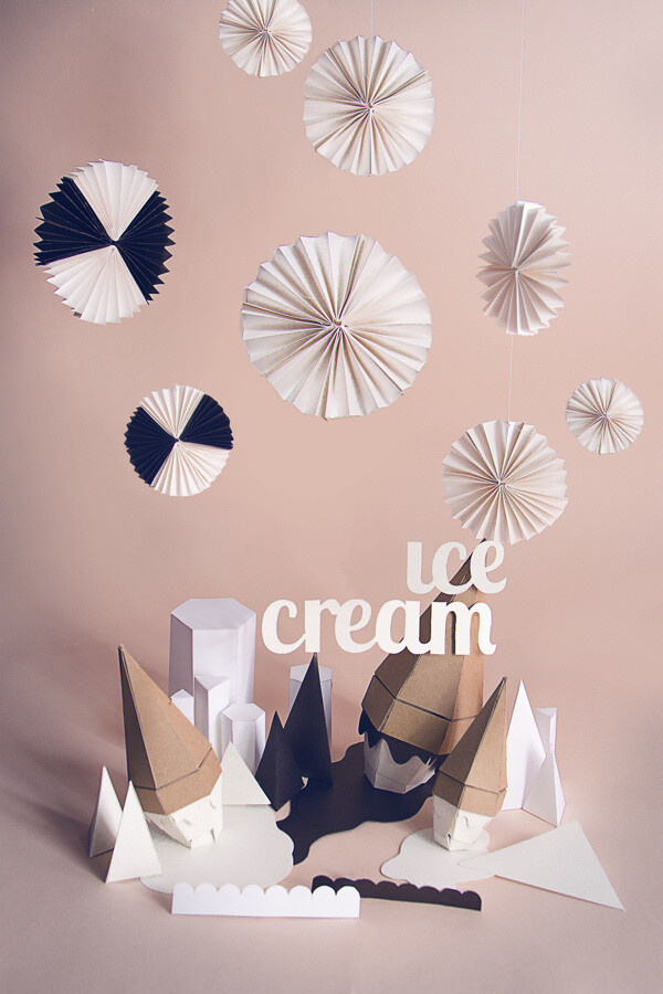 Ice Cream Paperscape on Behance-Dc1MG-图片