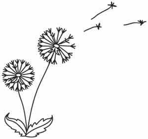 Dandelion Dream : Little parachutes of dandelion seeds float away on the breeze, like a summertime dream. Downloads as a PDF. Use pattern transfer paper to trace design for hand-stitching.-TBjZD-图片