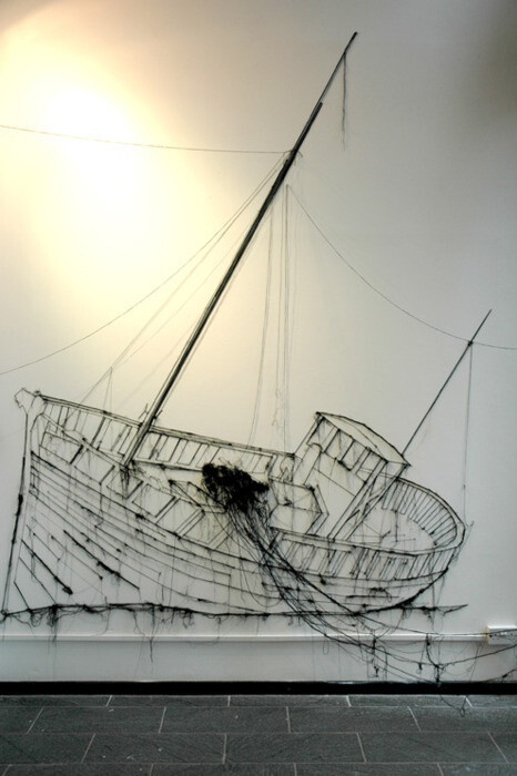 Pin and Thread Illustration by Debbie Smyth #installation #art #kunst-TljZD-图片