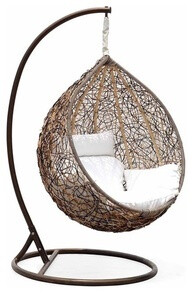 Trully Outdoor Wicker Swing Chair, The Great Hammocks contemporary outdoor chairs-WJmMj-图片