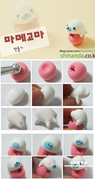 DIY软陶/粘土/软糖小海豹#howto #tutorial #diy #fimo #clay #fondant #seal-DAyMj-图片