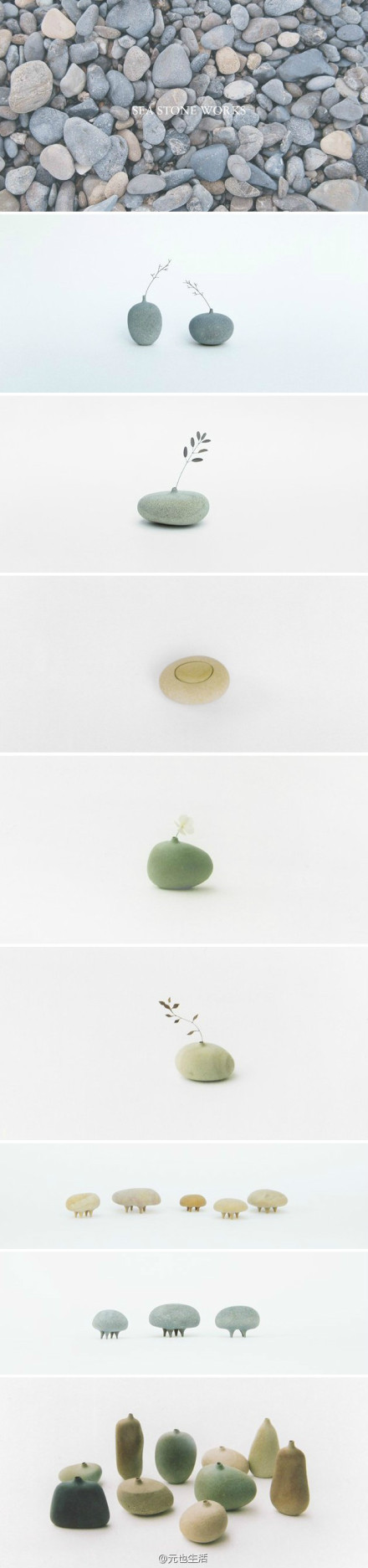 日本设计师古贺充（Mitsuru Koga）以鹅卵石作为灵感，创作出精致可爱的饰物。-zJlOD-图片