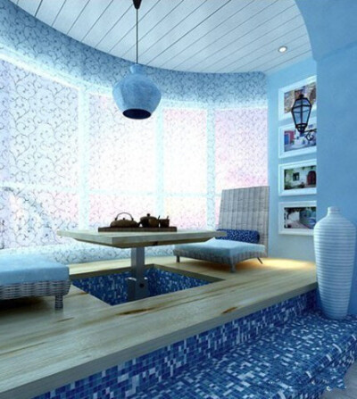 地中海风格的客厅 #榻榻米#-TRiZT-图片