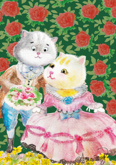 儿童插画 绘本 可爱 田园 猫 创意-zYyZT-图片