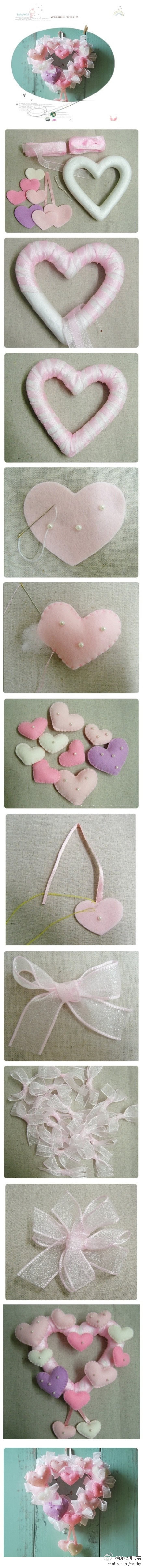 DIY实用手册：〖韩式超美心形挂饰DIY〗非常有爱的挂饰，非常浪漫的挂饰，快动手做一个吧！扗在门上，挂在墙上，让自己的空间变得温馨漂亮～-WI2Nj-图片