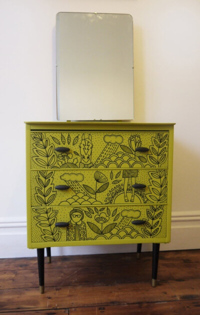 Vintage Retro Upcycled Chest of drawers-GQ1Ym-图片