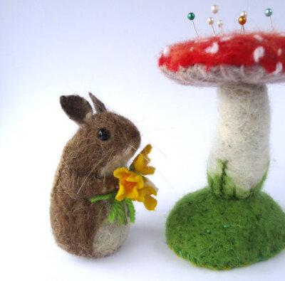 Unique Needle Felted House Mouse Pin Cushion : Original and Unique Needle Felted House Mouse Pin Cushion Ready to Ship Designed and Handmade by Miss Bumbles, from British wool and Norwegian with-jFm…