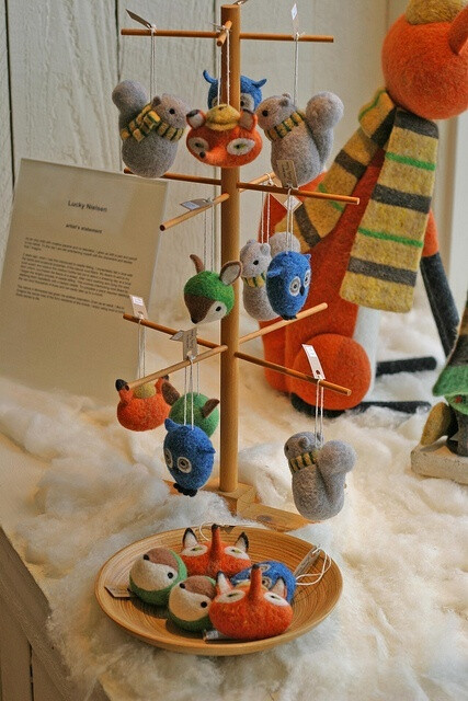 #Needle #Felt #Art #Gallery360 #holiday #ornaments #fox #owl #squirrel #deer-DNmYj-图片