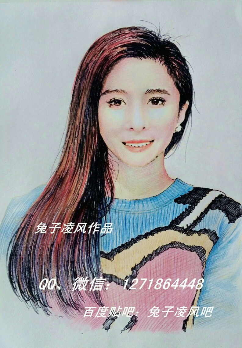 兔子凌风彩铅画作品