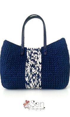 Bags : Navy colours tote bag