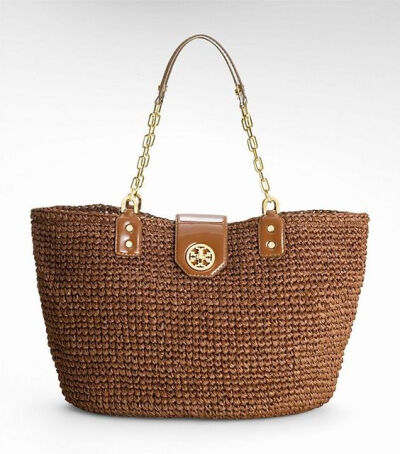 STRAW TURNLOCK TOTE: