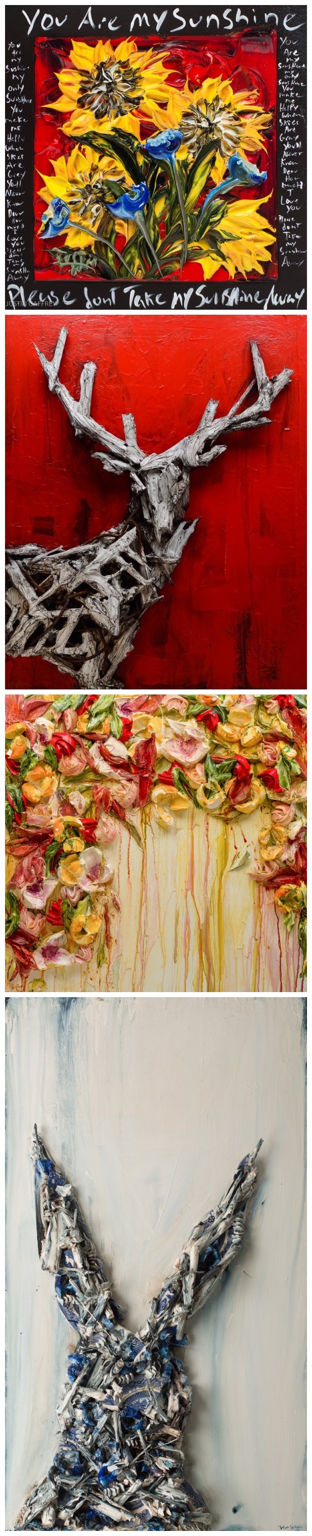 这是Justin Gaffrey制作的立体超酷浮雕油画，将二维的画作呈现出一种3D立体的错觉。