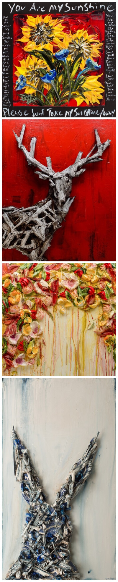 这是Justin Gaffrey制作的立体超酷浮雕油画，将二维的画作呈现出一种3D立体的错觉。