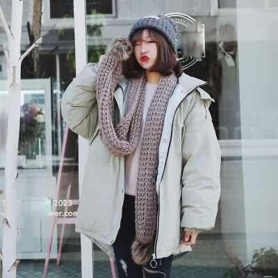 NICKI STUDIO冬季韩版加厚棉袄棉衣中长款连帽面包服棉服外套女