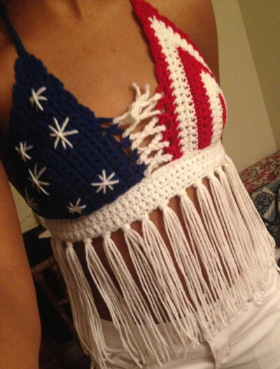 America Crochet Top