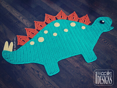 CROCHET PATTERN Spiky the Stegosaurus Dino Rug Nursery Mat Carpet PDF Crochet Pattern with Instant Download