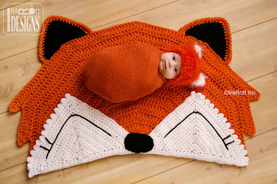 CROCHET PATTERN Foxy Fox Rug Nursery Mat Crochet PDF Pattern Instant Download