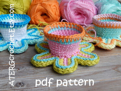 Crochet pattern FLOWER EGGCUP by ATERGcrochet