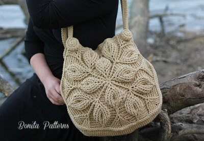 Crochet PATTERN - 3D Embossed Garden Handbag