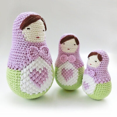 Amigurumi doll pattern, crochet nesting dolls pattern. Ela the Matryoshka doll, crochet doll pattern. Matryoshka doll, Babushka doll.