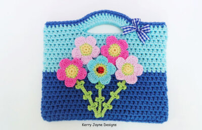 Darling Daisy Bag Pattern, Crochet bag Pattern, Girls Crochet Bag pattern Girls tote pattern Childs bag pattern Girls crochet purse pattern