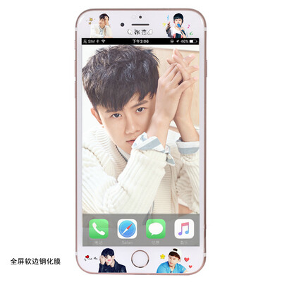 定制张杰苹果5SE iPhone7plus/6s/X7Plus/R9s/X6浮雕全屏钢化彩膜