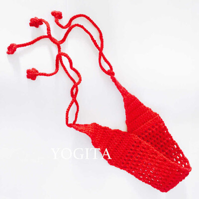 YOGITA 2016年新款日韩可爱自制手工毛线编织钩针红色发带
