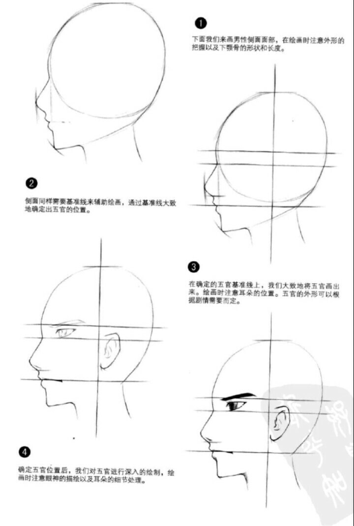 #图转侵删#动漫人物脸型比例画法，手绘吧