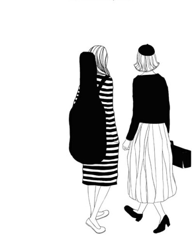 黑白插画 线描 壁纸 背景 键盘壁纸